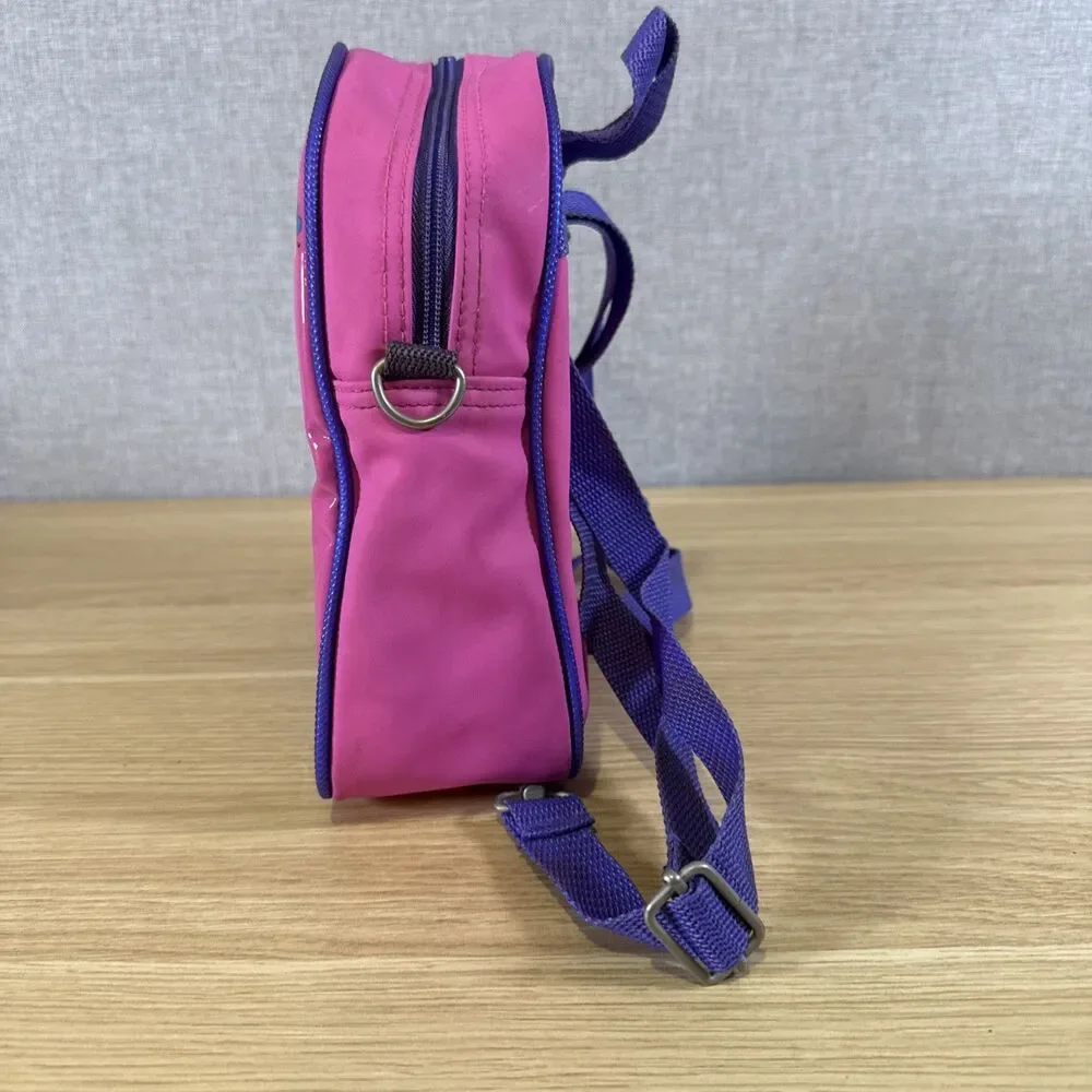 Vtg 1998 Teletubbies Mini Backpack Pink Vinyl Glitter Ragdoll Y2K Rave Bag
